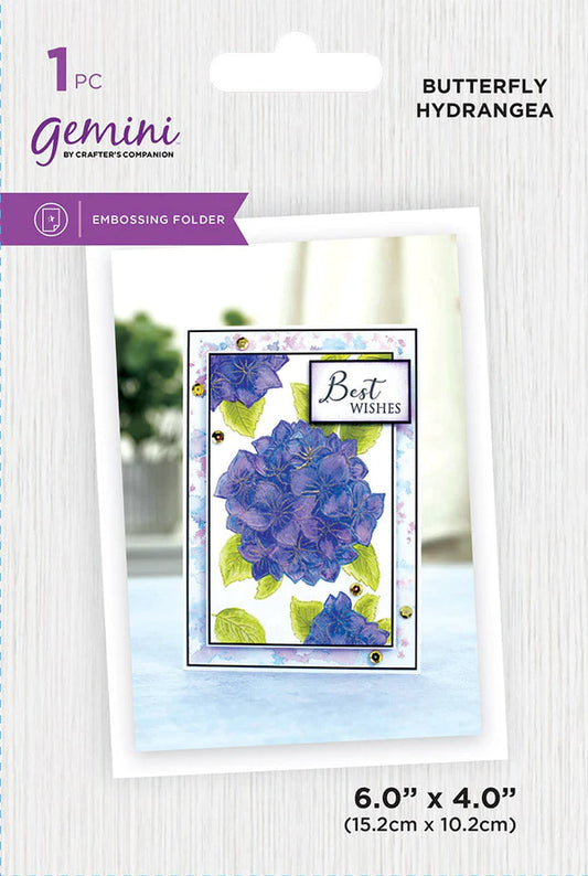 Gemini Illustrated Embossing Folder - Butterfly Hydrangea