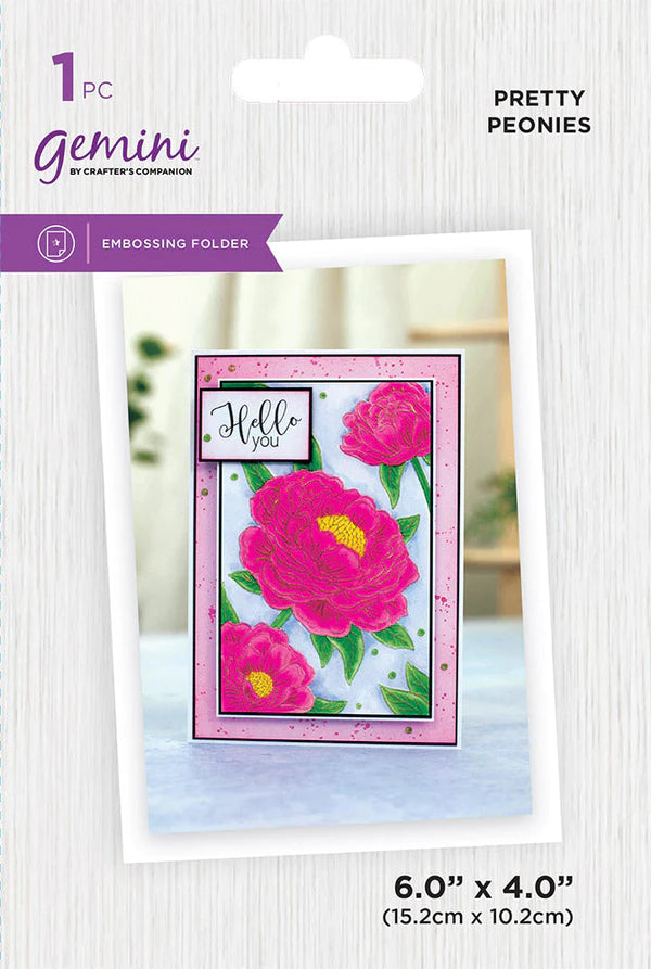 Gemini Illustrated Embossing Folder - Pretty Peonies