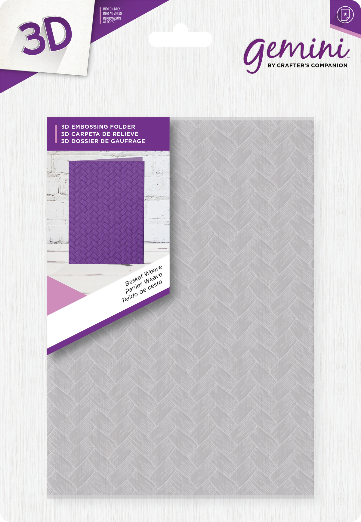 3D Embossing Folder - 5x7" - Basket Weave