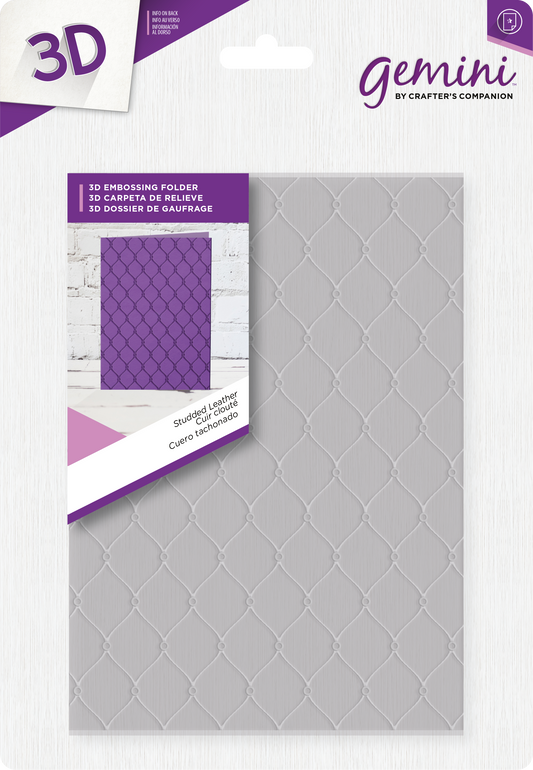 3D Embossing Folder - 5x7" - Studded Leather