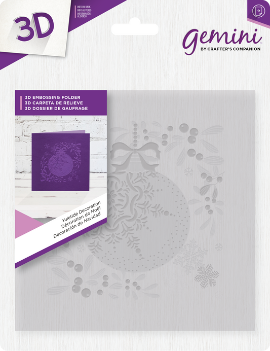 Gemini 6"x6" 3D Embossing Folder - Yuletide Decoration