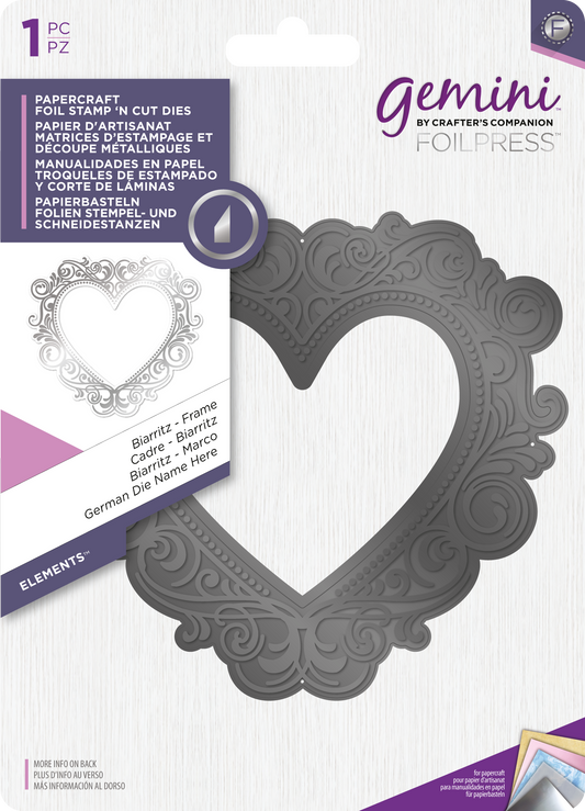 Gemini FoilPress - Stamp & Cut Die - Biarritz - Frame