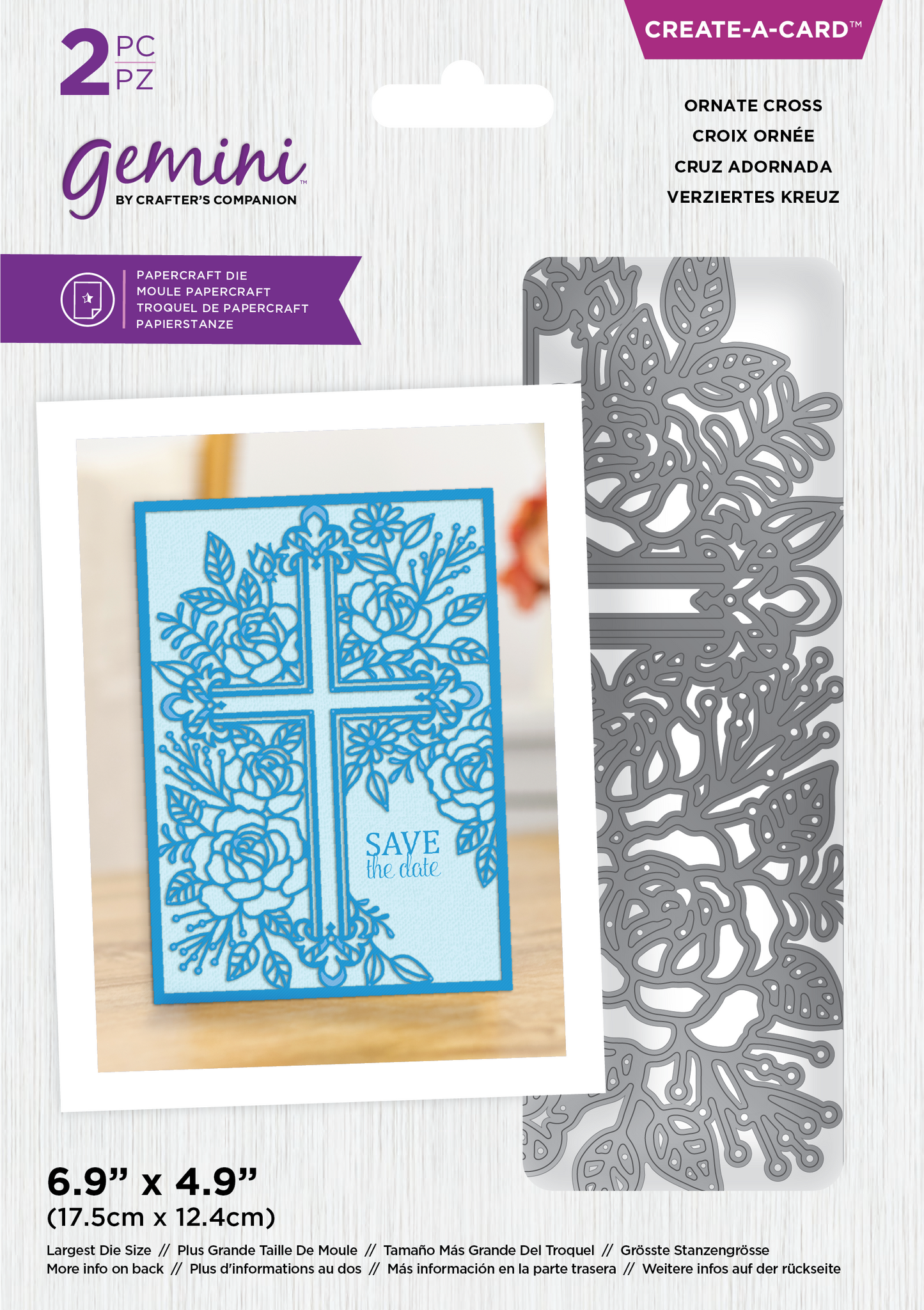 Crafter's Companion Create-A-Card Big Scene Ornate Cross Die