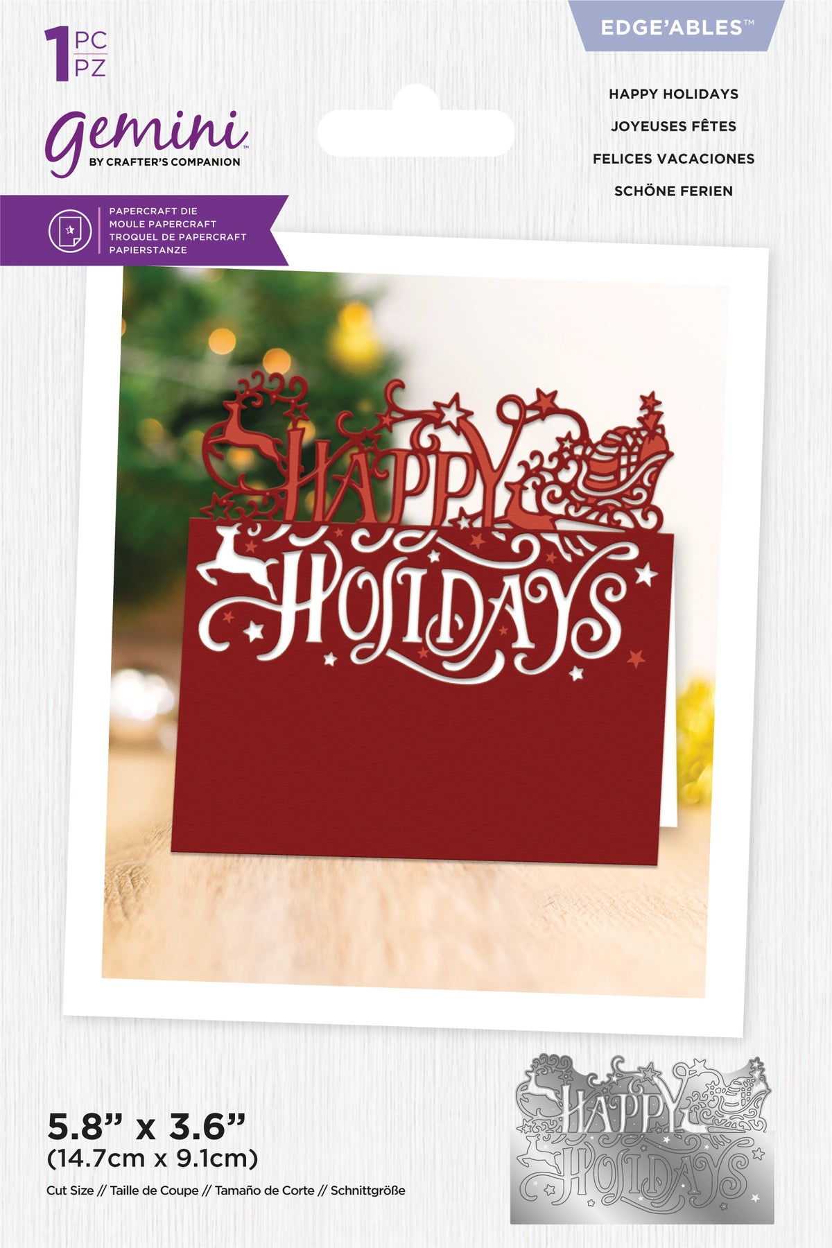 Gemini - Metal Die - Edge'able - Happy Holidays