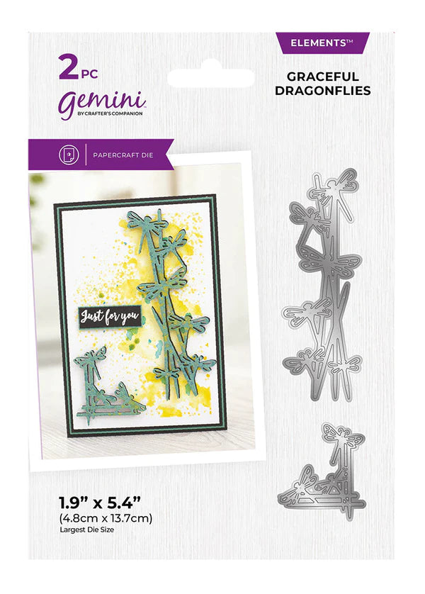 Gemini Scattered Corners & Borders Die - Graceful Dragonflies