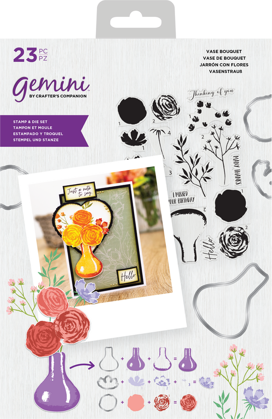 Gemini - Stamp & Die- Vase Bouquet