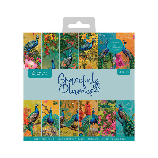 Graceful Plumes Paper Pad 6”x6”