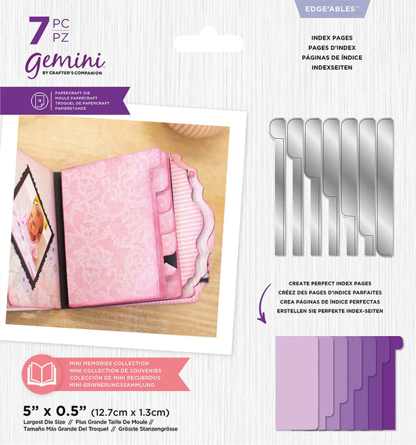 Gemini Edgeables Die Mini Memories - Index Pages – Crafty Granny