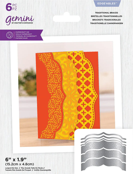 Gemini Edgeable Timeless Border Die - Traditional Braces