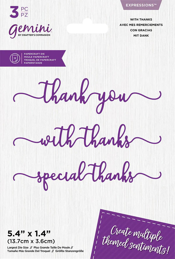 Gemini Swash Sentiment Die - With Thanks