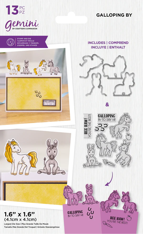 Crafter's Companion Animal Edge Stamp & Die Set - Galloping by