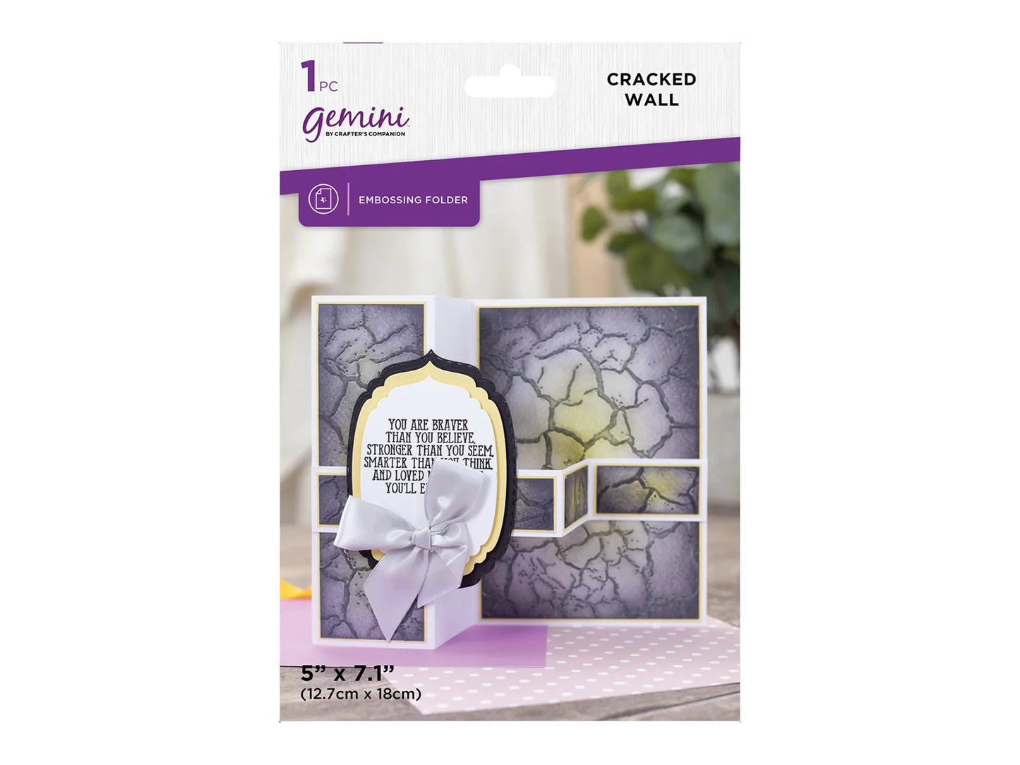 Gemini - 5 x 7” 2D Embossing Folder - Cracked Wall