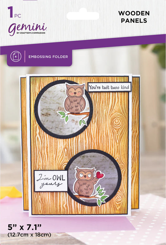 Gemini 5 x 7 - 2D Textured Embossing Folder - Wooden Panels