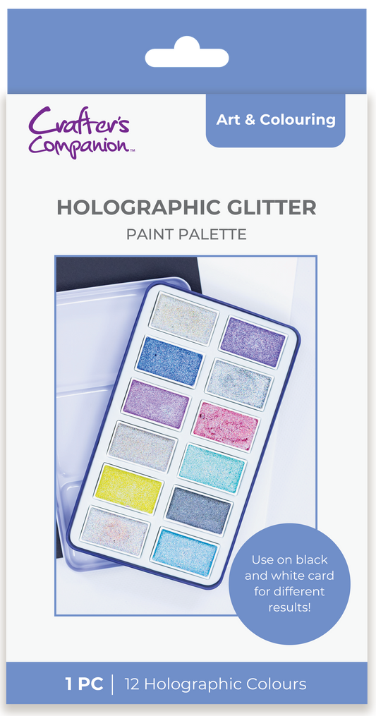 Crafter's Companion Holographic Glitter Paint Palette - 12 Colours