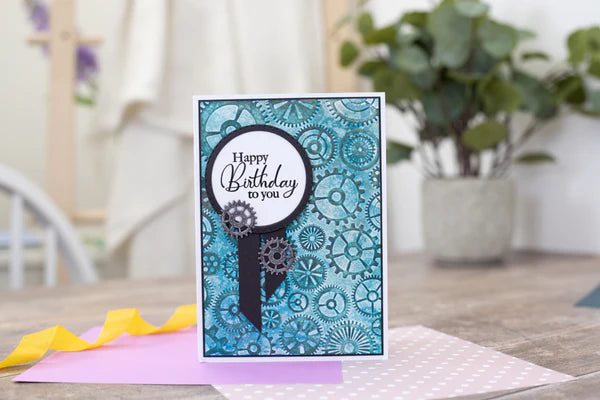 Gemini 5 x 7” 2D Textured Embossing Folder - Cogs and Gears