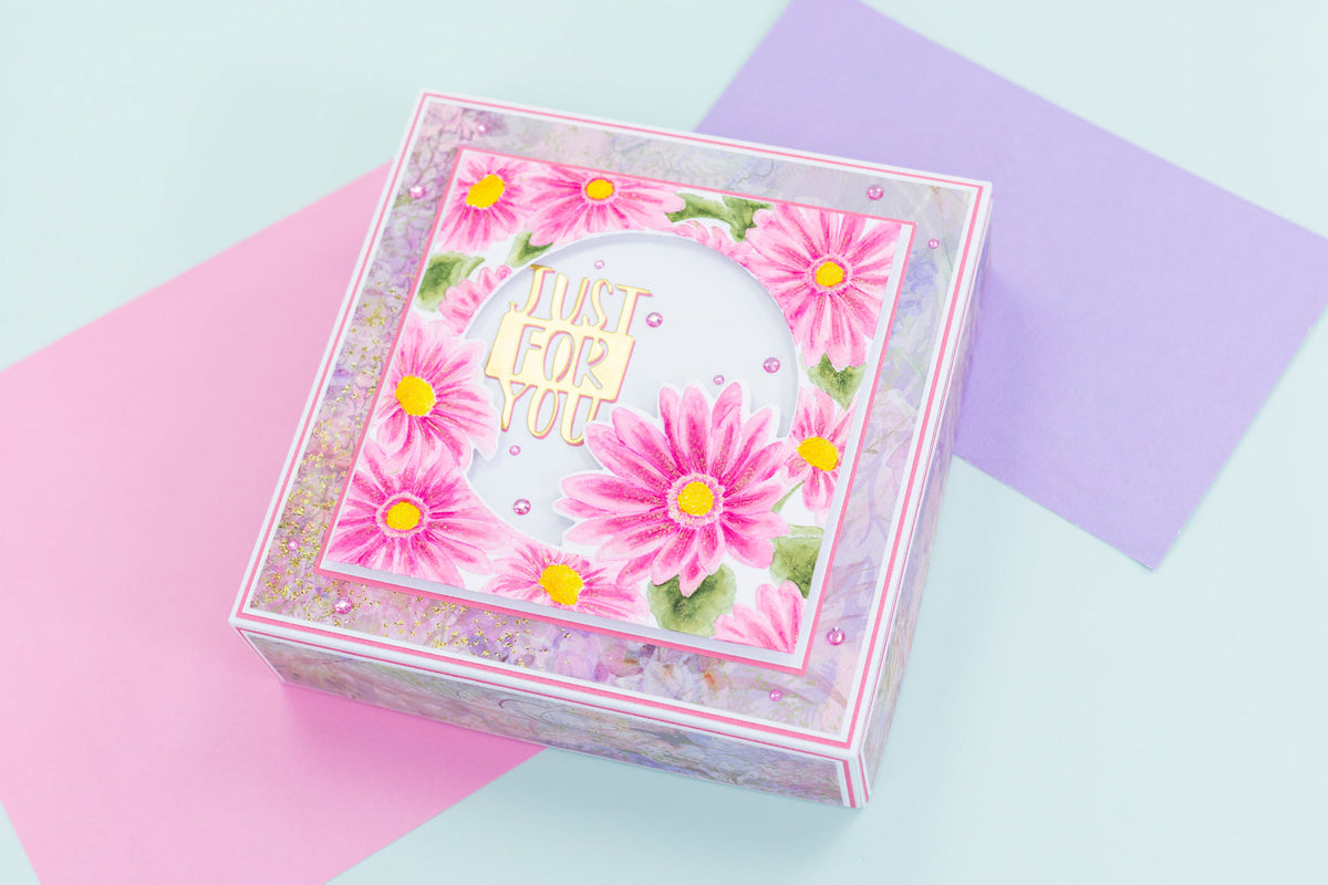 Crafters Companion 5.5” X 5.5” 3D Embossing Folder, Metal Die and Stencil Set - Gorgeous Gerberas