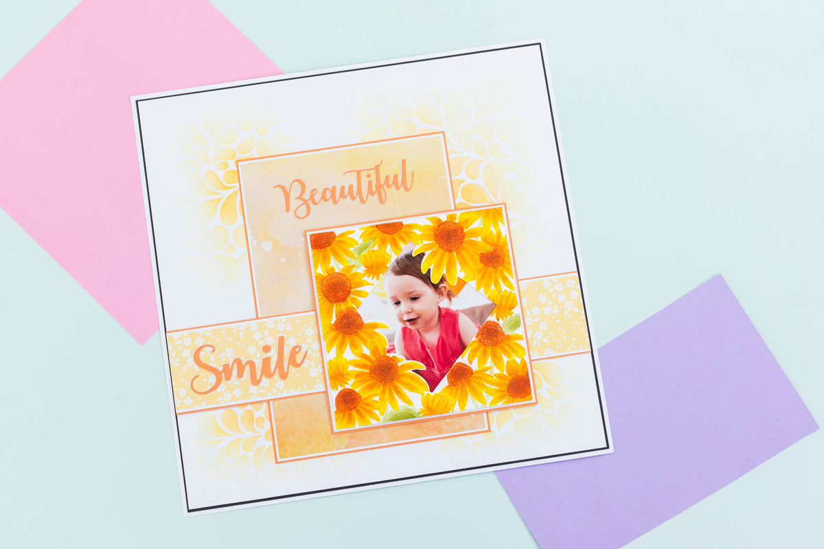 Crafters Companion 5.5” X 5.5” 3D Embossing Folder, Metal Die and Stencil Set - Ethereal Echinacea