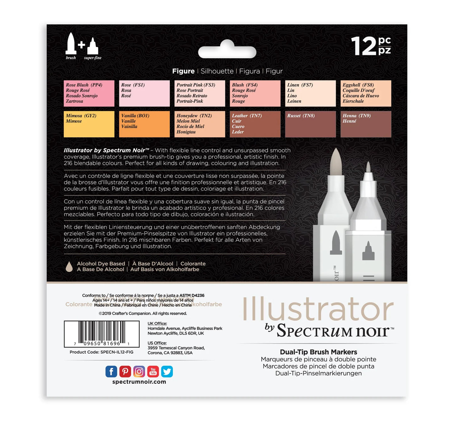 Spectrum Noir-Illustrator 12pc-Figure & Portrait