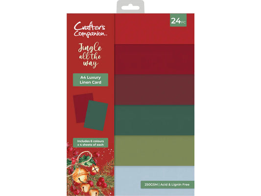 Jingle All The Way Luxury Linen Card Pack - A4