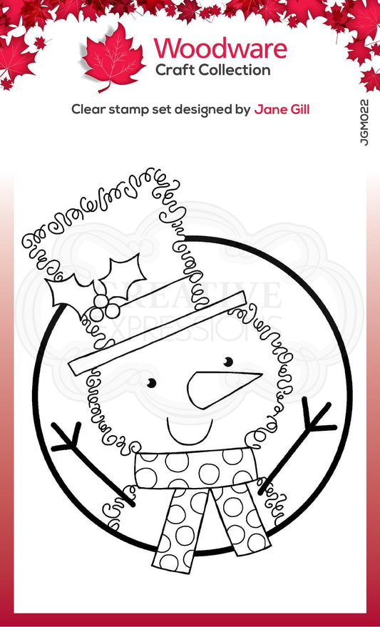 Woodware Clear Singles Festive Fuzzies - Mini Snowman 3.8 in x 2.6 in Stamp