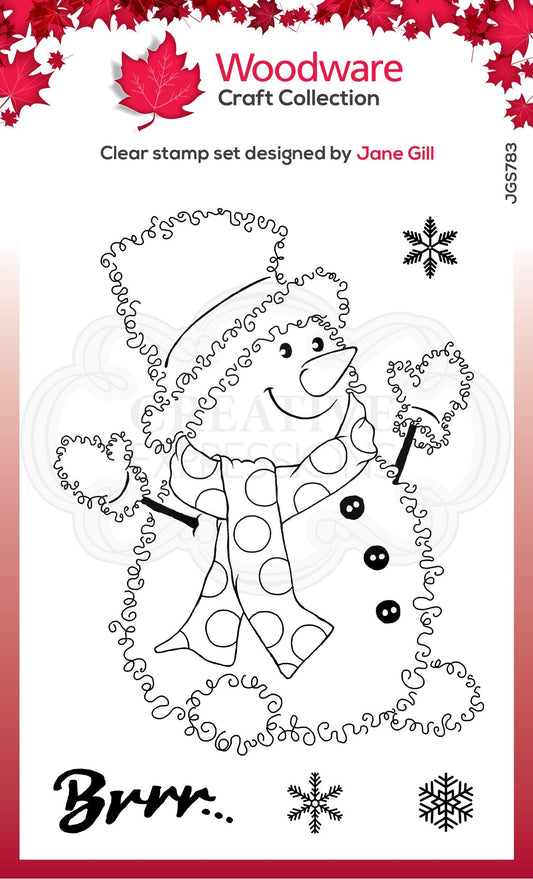 Woodware Clear Singles Festive Fuzzies - Snowman 4 in x 6 in Stamp
