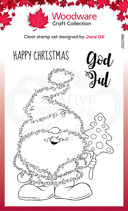 Woodware Clear Singles Festive Fuzzies - Mr Tomte 4 in x 6 in Stamp