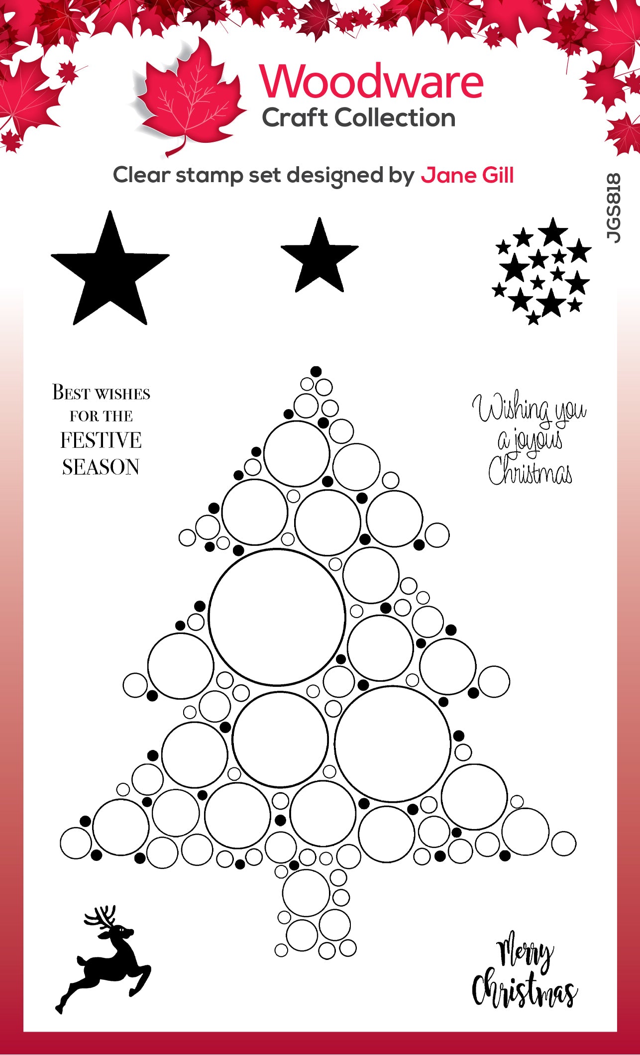 Woodware Clear Singles Big Bubble - Christmas Tree 4 in x 6 in Stamp