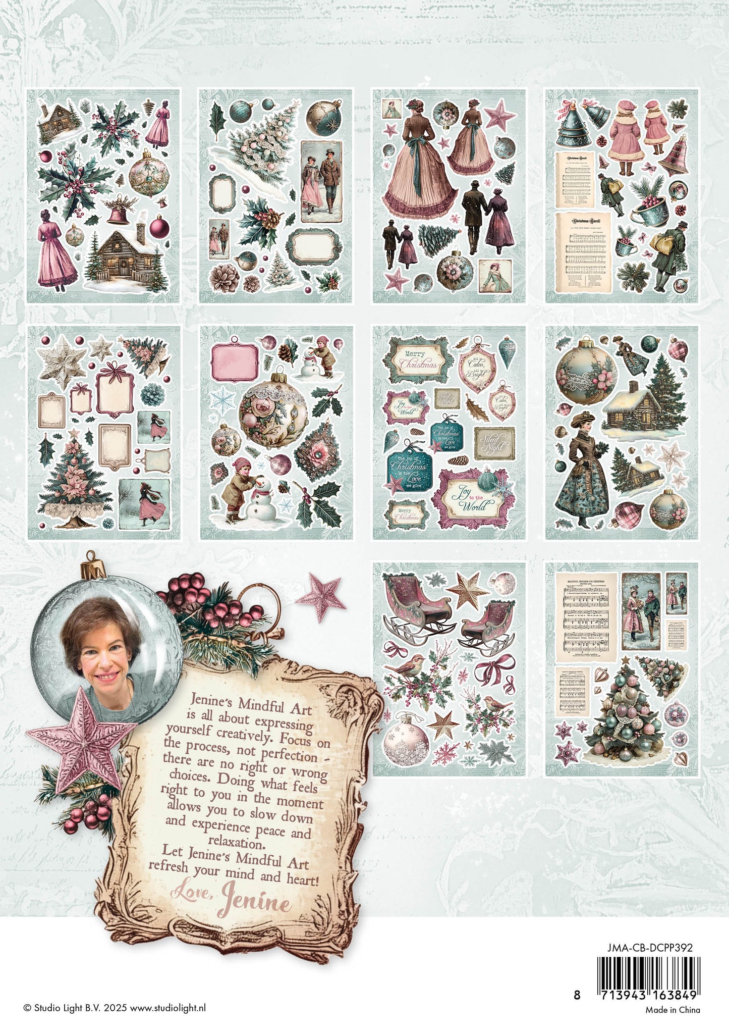 JMA Die-Cut Paper Pad Paper Elements Christmas Blush 20 Sheets
