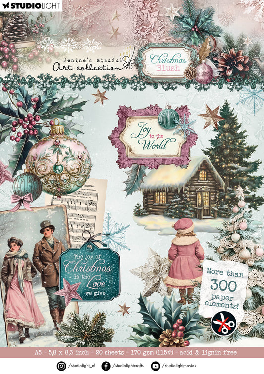 JMA Die-Cut Paper Pad Paper Elements Christmas Blush 20 Sheets