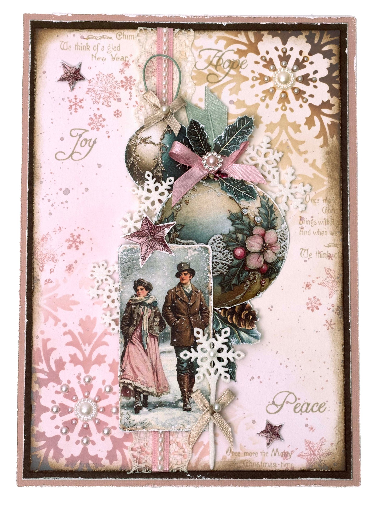 JMA Mask Festive Damask Christmas Blush 1 Piece