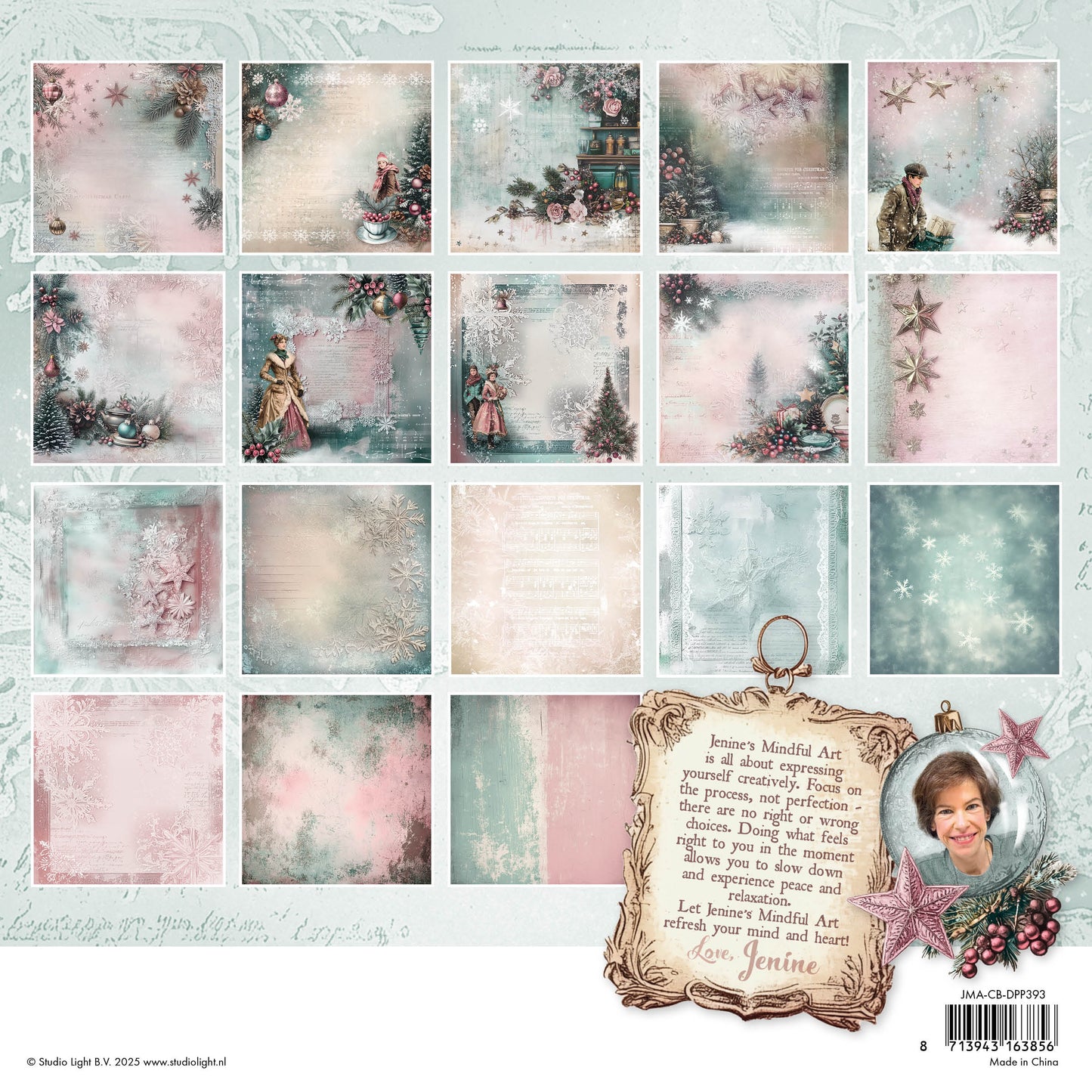 JMA Designer Paper Pad Backgrounds Christmas Blush 36 Sheets