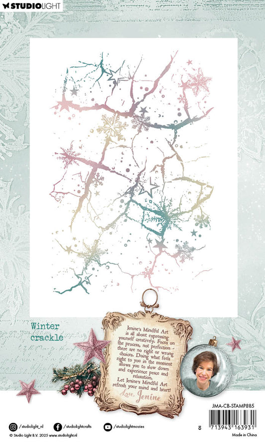 JMA Clear Stamp Winter Crackle Christmas Blush 1 Piece