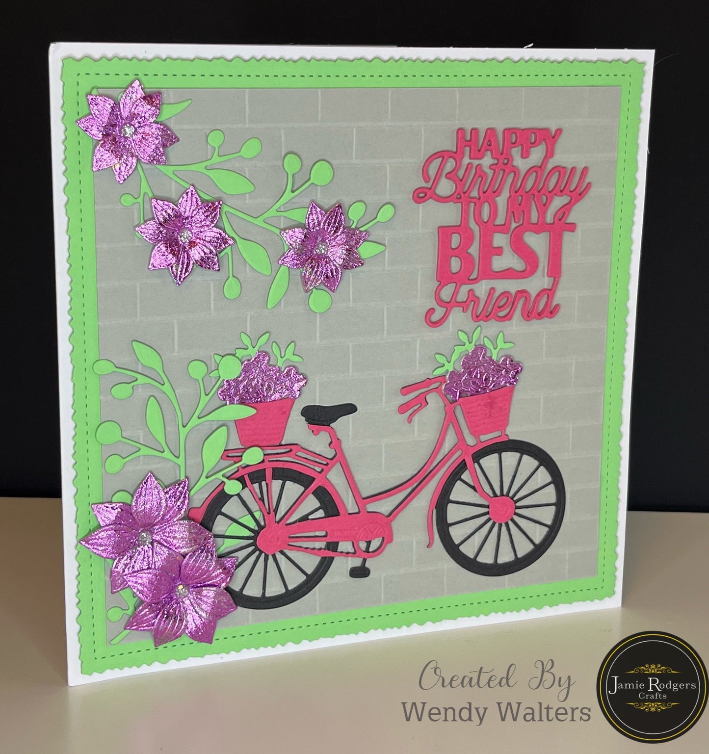 Jamie Rodgers Crafts Floral Bicycle Die Set