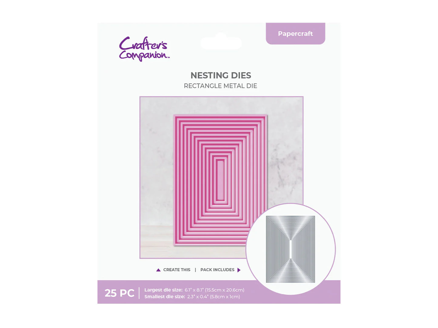Crafter's Companion Metal Die - 8” Rectangle 