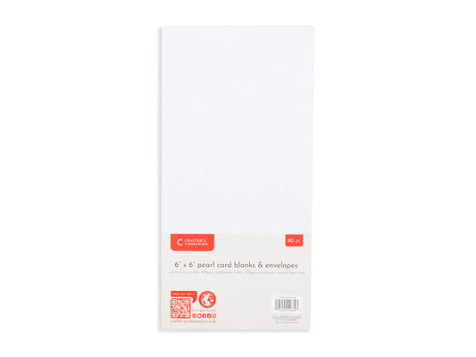Crafter's Companion 6"x6" Pearl Card & Envelope Packs - White & Ivory 80 Pack