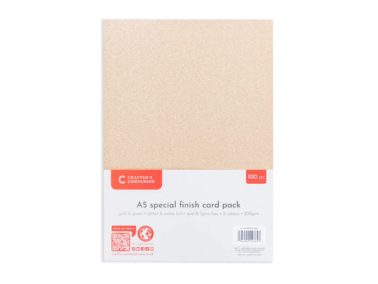 Crafter's Companion A5 Special Finish Card 100pk - Gold & Green
