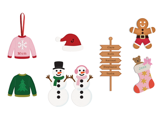 Personalized Christmas Characters Stamp & Die Set