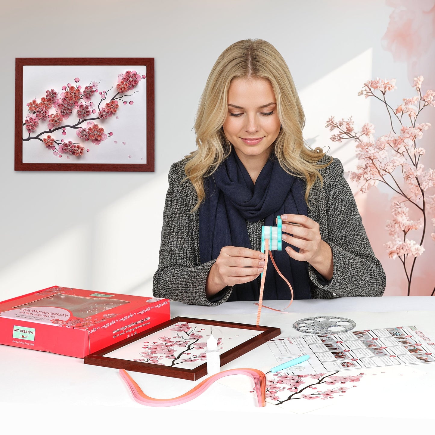My Creative Camp Cherry Blossom Paper Quilling Craft Kit