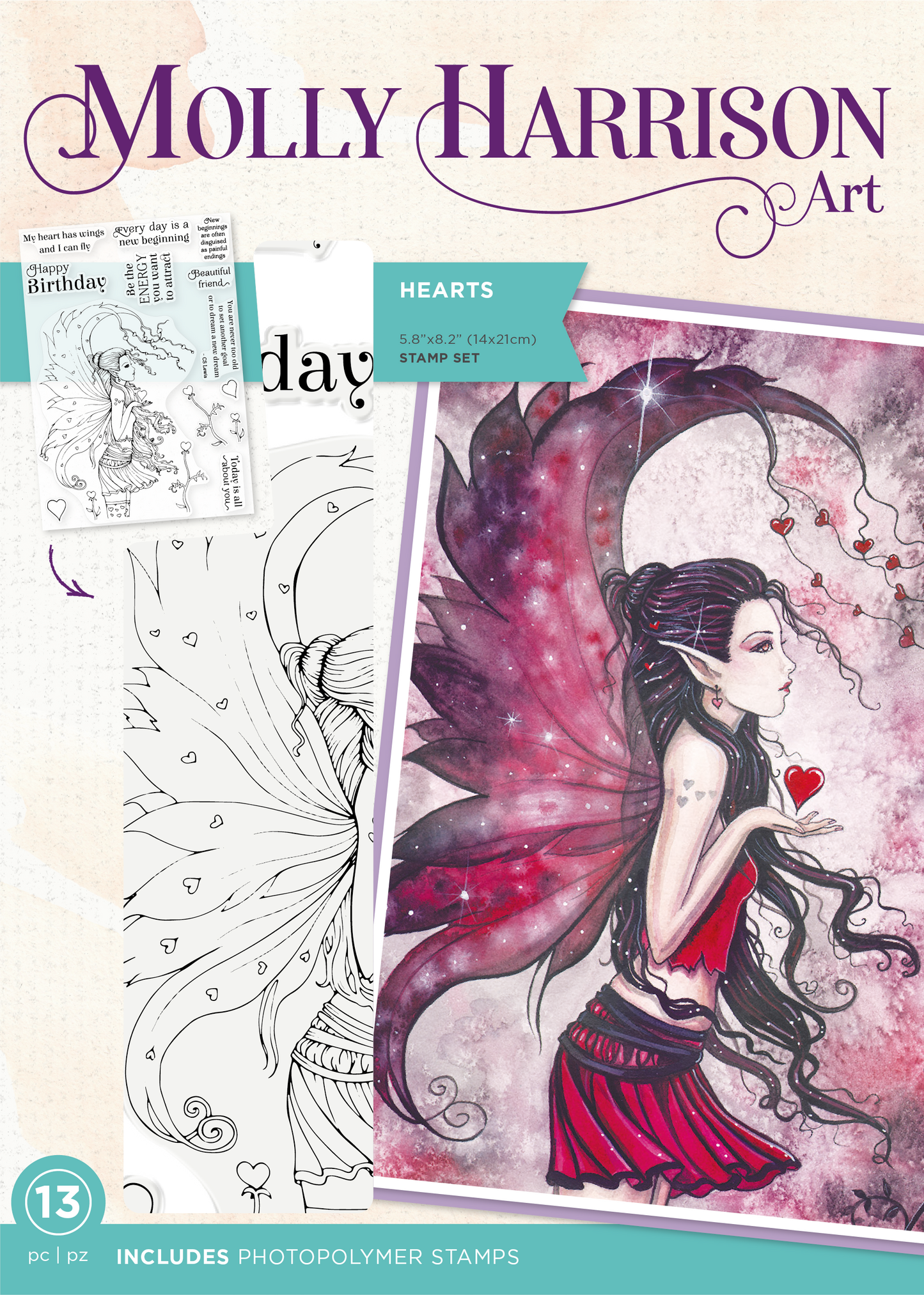 Molly Harrison Photopolymer Stamp - Hearts