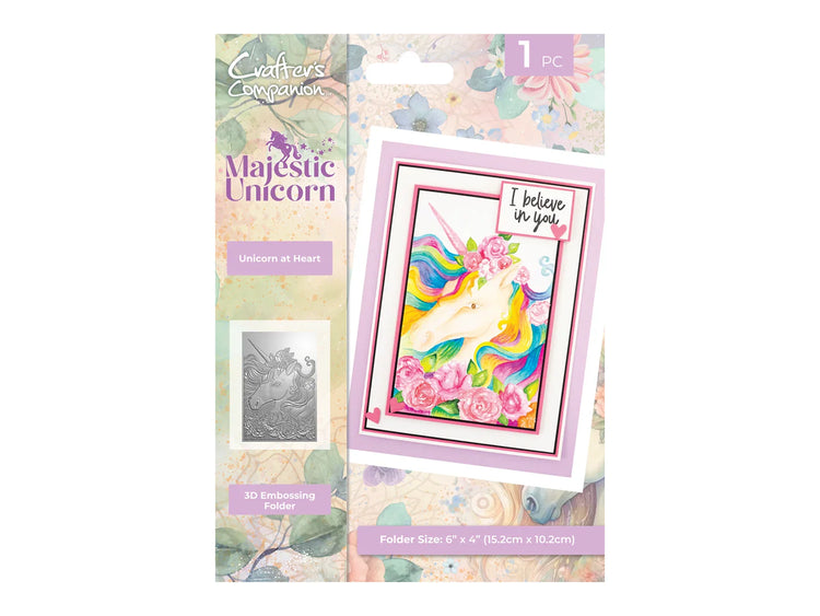 Majestic Unicorn 4” x 6” 3D Embossing Folder - Unicorn at Heart