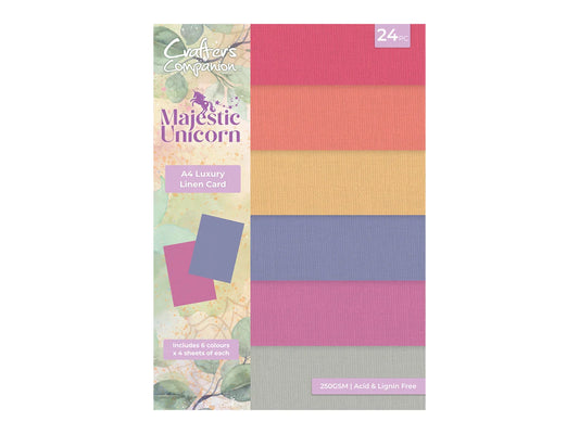 Majestic Unicorn Luxury Linen Card Pack - A4