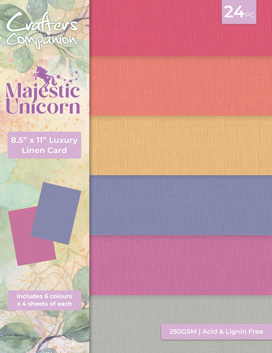 Majestic Unicorn Luxury Linen Card Pack - 8.5” x 11”