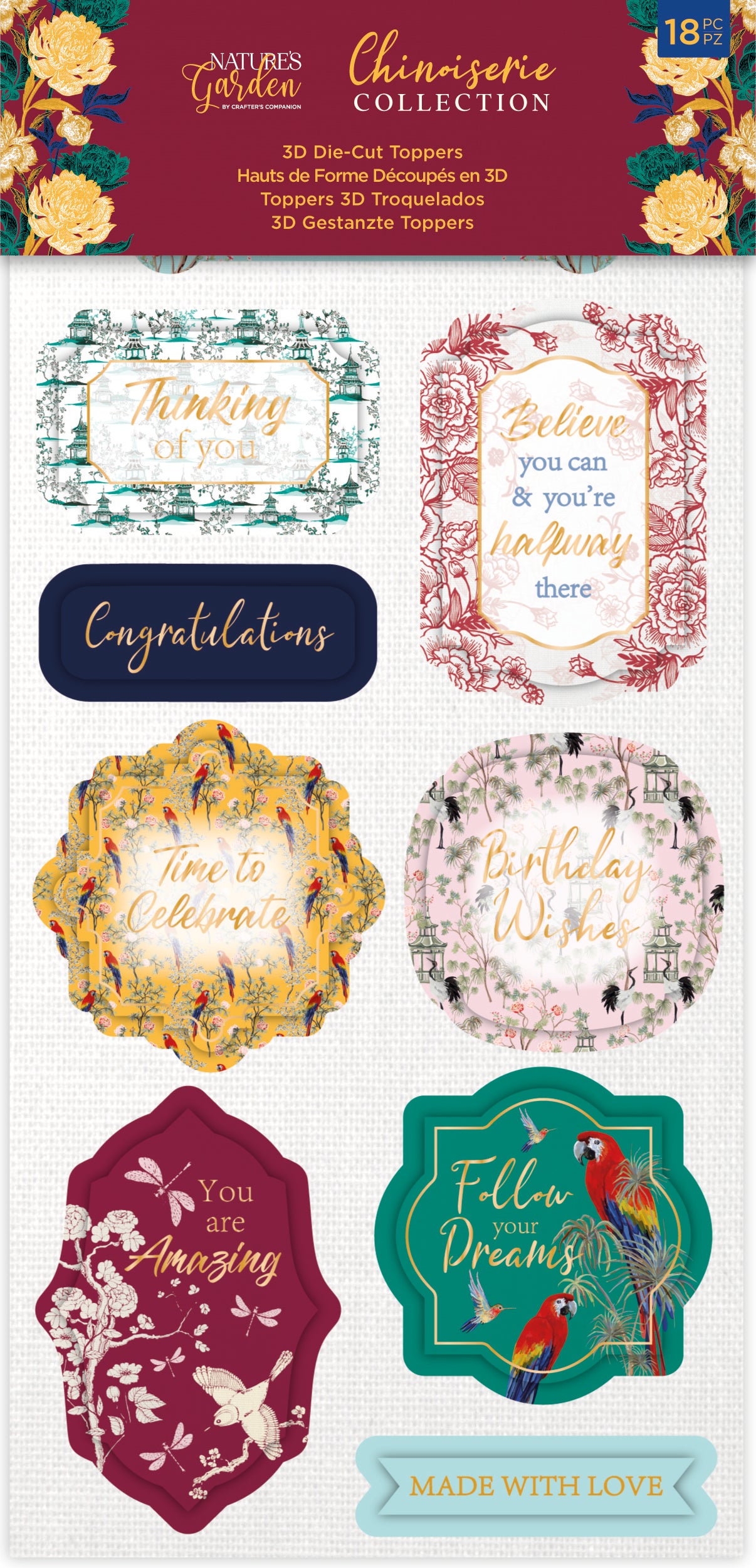 Natures Garden Chinoiserie Collection -3D Die-Cut Toppers