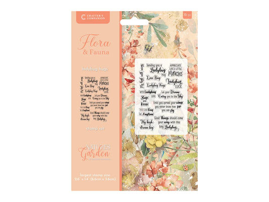 Nature's Garden Flora & Fauna Clear Acrylic Stamp - Ladybug Hugs