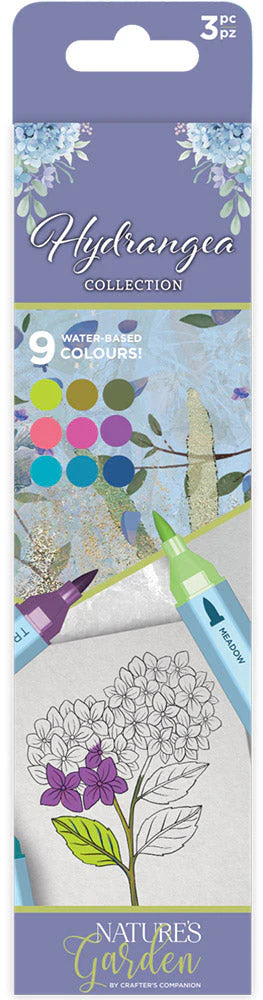 Nature's Garden - Hydrangea - TriColour Aqua Pens (3pcs)