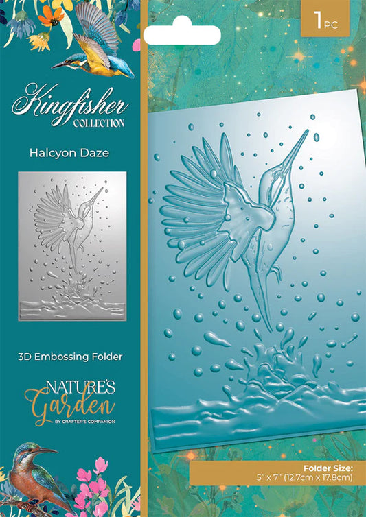 Nature's Garden - Kingfisher Collection - 5" x 7" 3D Embossing Folder - Halcyon Daze