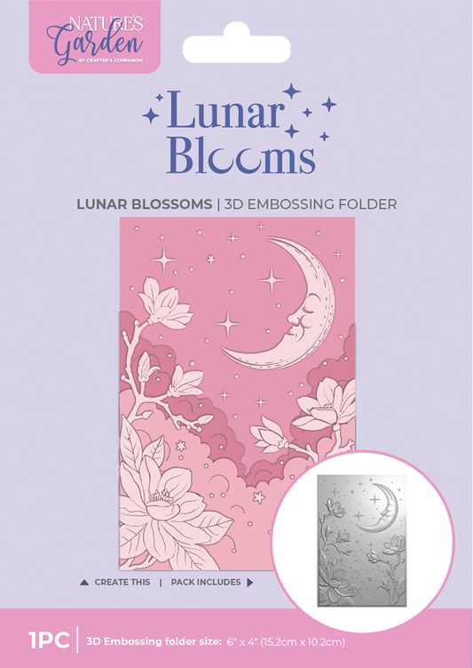 Natures Garden Lunar Blooms 3D Embossing Folder - Lunar Blossoms