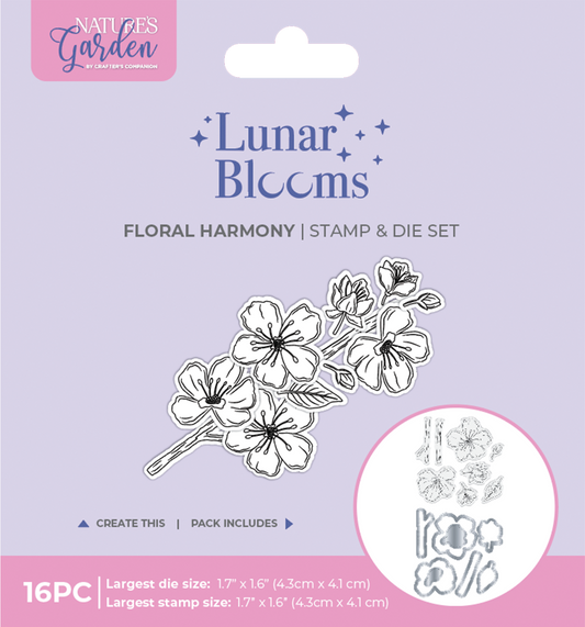 Natures Garden Lunar Blooms Stamp & Die - Floral Harmony