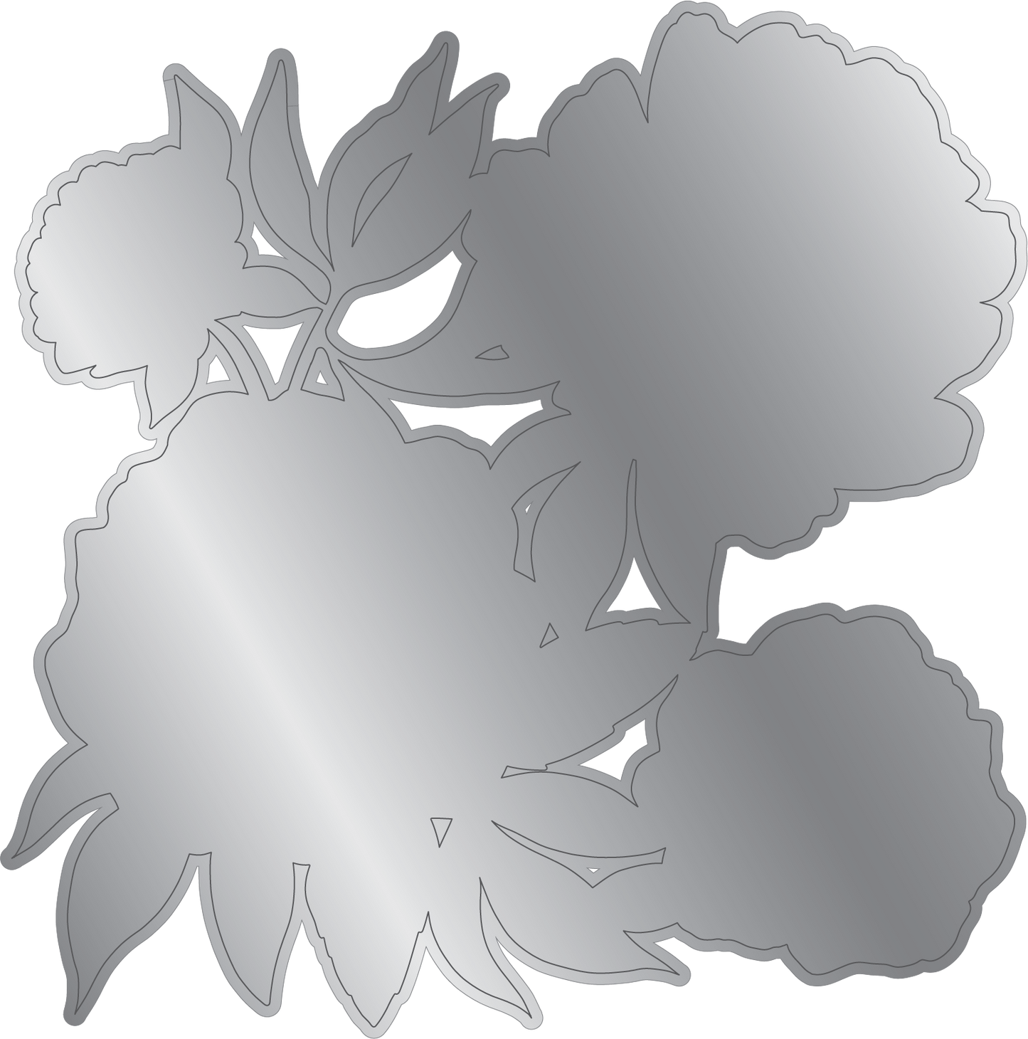 Nature's Garden - Midnight Floral 5.5"x5.5" 3D Embossing Folder & Metal Die - Rose Blooms