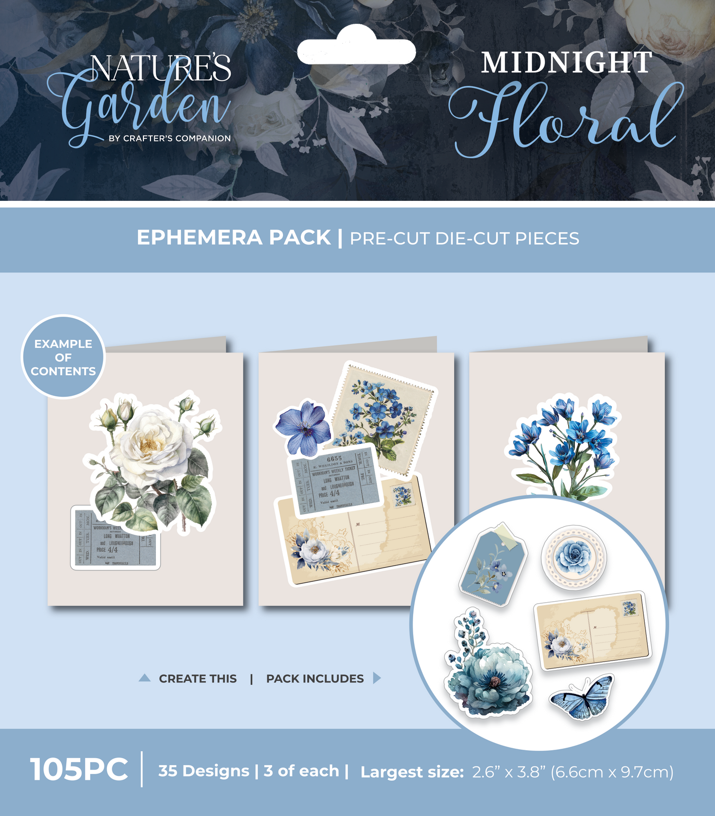 Nature's Garden - Midnight Floral - Ephemera Pack